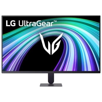 LG 32G403B-B UltraGear Gaming Monitor with colorful abstract graphics on screen - Front View1