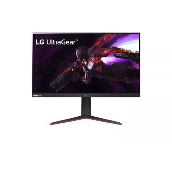 Front view of the 32 Inch LG UltraGear (32GP83B-B) gaming monitor with 165Hz refresh rate and 1ms (GtG) response time