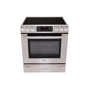 LG Studio - 5.4 cu. ft. Capacity Electric Slide-in Oven Range with Dual True Convection System