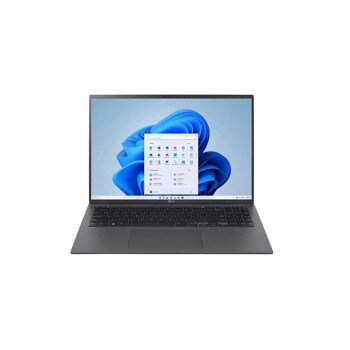 Front view of the 16 Inch LG gram (16Z90R-K.AAS8U1) laptop with 16GB RAM and Intel Core i7