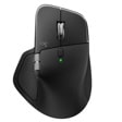 Logitech 910007560 wireless ergonomic mouse with scroll wheel, side buttons, and green indicator light - Top angle view