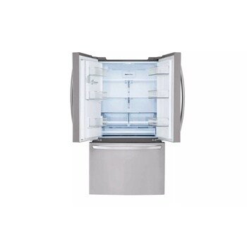 26 cu. ft. french door refrigerator empty interior view 