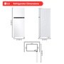 LG LT09S2000W Refrigerator Dimensions 21 7/8 Inch W x 25 1/8 Inch D x 61 7/8 Inch H - Front Side and Top Views