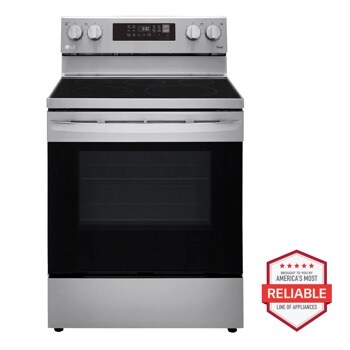 Front view of the 6.3 cu ft. Smart Wi-Fi Enabled Fan Convection Electric Range with Air Fry & EasyClean® - LREL6323S.