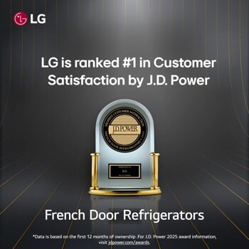 LG LF21G6201S French Door Refrigerator J.D. Power Highest Customer Satisfaction Award 2025 for French Door Refrigerators