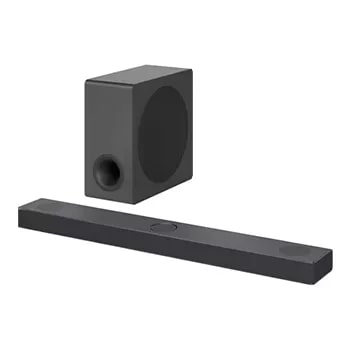 LG S80QY 3.1.3  Soundbar with subwoofers side angle view