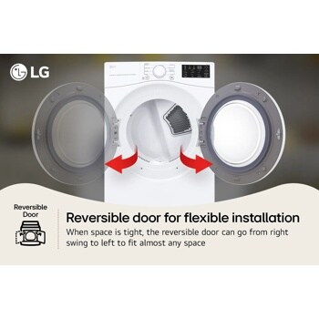LG
Reversible Door
Reversible door for flexible installation
When space is tight, the reversible door can go from right swing to left to fit almost any space