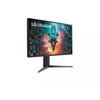 Left side view of the 32 Inch LG UltraGear (32GQ950-B) gaming monitor with 144Hz refresh rate and 1ms (GtG) response time
