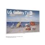65LX7BPUA LG Gallery TV AI with frame displaying beach scene artwork in white bezel frame