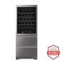 Front view of the LG SIGNATURE 15 cu. ft. Smart wi-fi Enabled InstaView® Wine Cellar Refrigerator - URETC1408N. Includes a graphic logo that says, Brought to you by America’s Most Reliable Line of Appliances.

