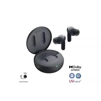 LG TONE Free ® T90 Dolby Atmos® with Dolby Head Tracking™ True Wireless Bluetooth Earbuds, Black
