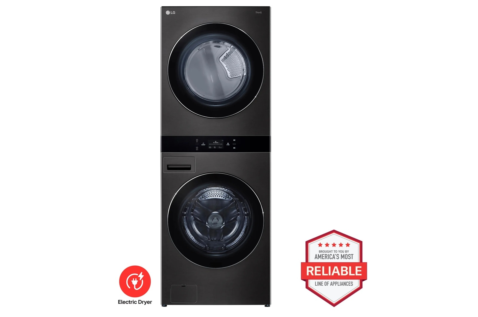 Single Unit Front Load LG WashTower™ with Center Control® 5.0 cu. ft. Washer & 7.4 cu. ft. Electric Dryer