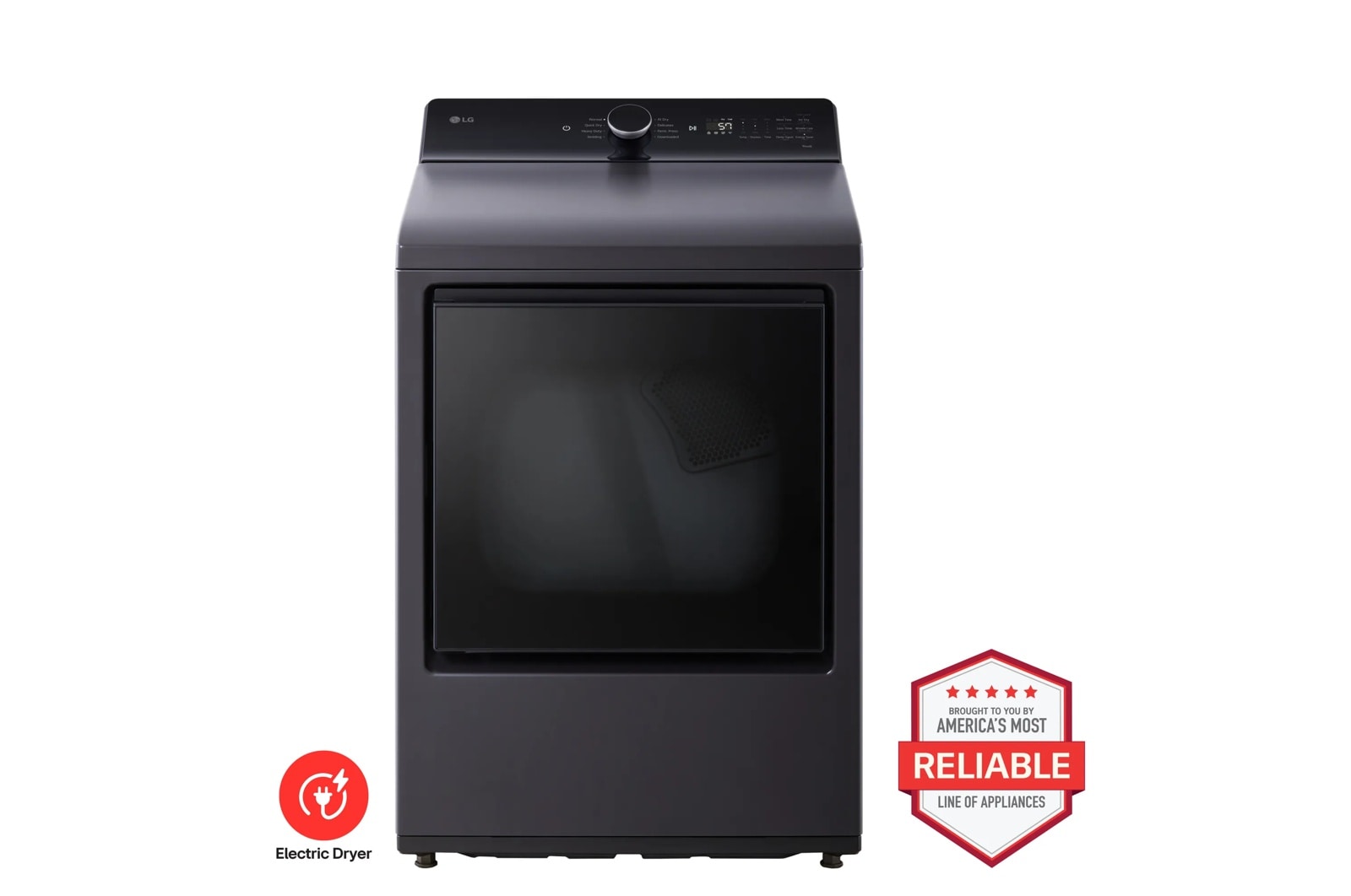7.3 cu. ft. Ultra Large Capacity Rear Control Electric Dryer with LG EasyLoad™ Door and AI Sensing