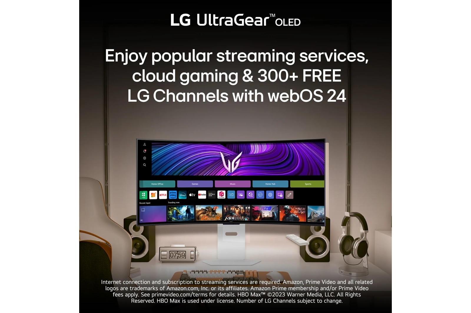 LG 34 Inch UltraGear Oled Wqhd 240Hz 0.03ms G-Sync Compatible 800R Curved Gaming Monitor with webOS (34GX90SA-W), цвет: Wqhd (3440 X 1440) — фото 5