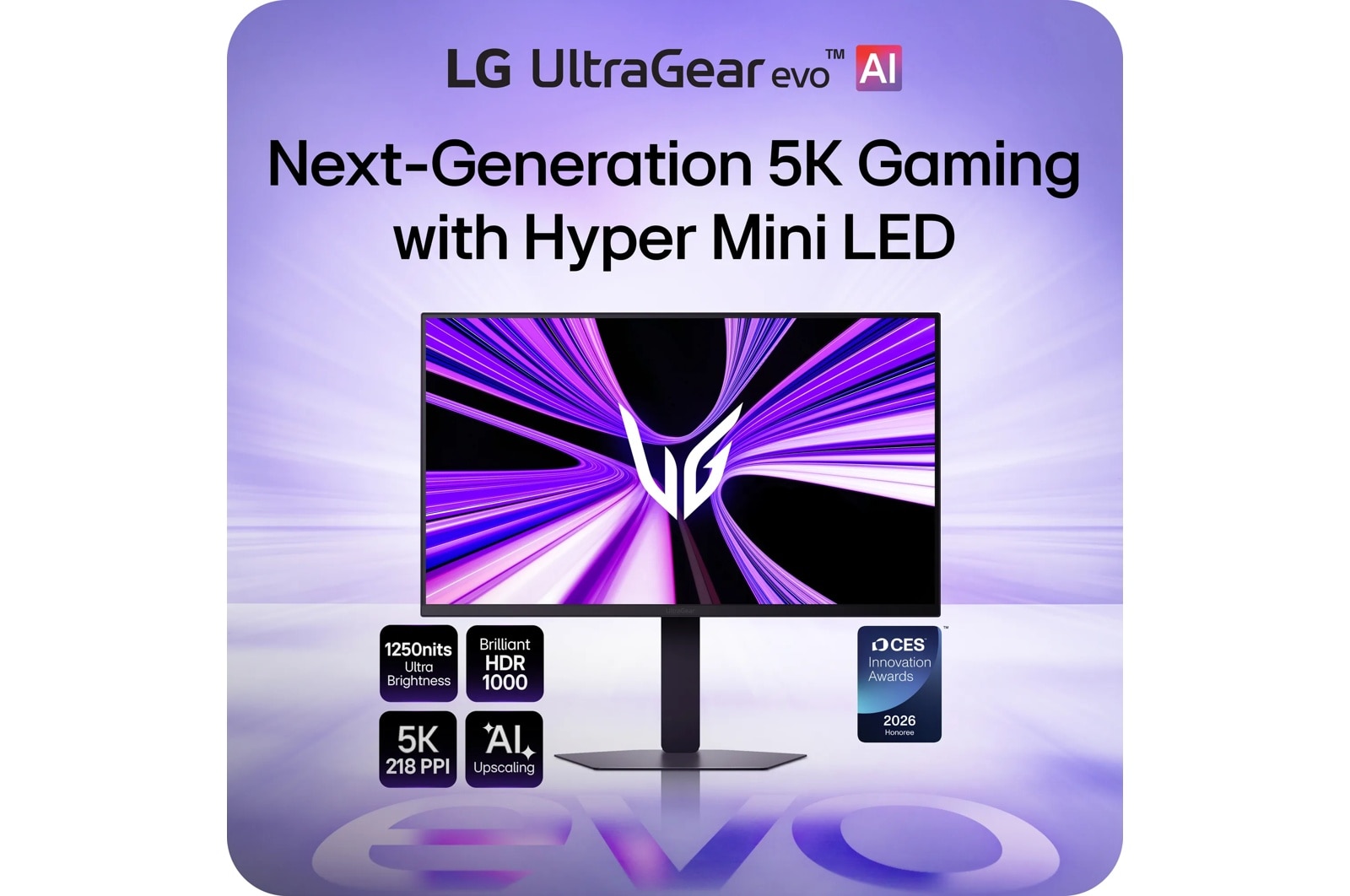 LG 27 Inch UltraGear evo AI GM9, Hyper Mini LED 5K Gaming Monitor (27GM950B-B), цвет: 5k (5120 X 2880) — фото 2