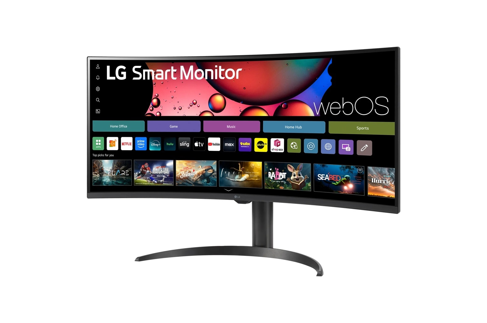 LG 34 Inch Smart Monitor Wqhd 1440P Curved Screen 100Hz with webOS Tilt/Height Adjustable Stand (34SR65QC-B), цвет: Wqhd (3440 X 1440) — фото 3