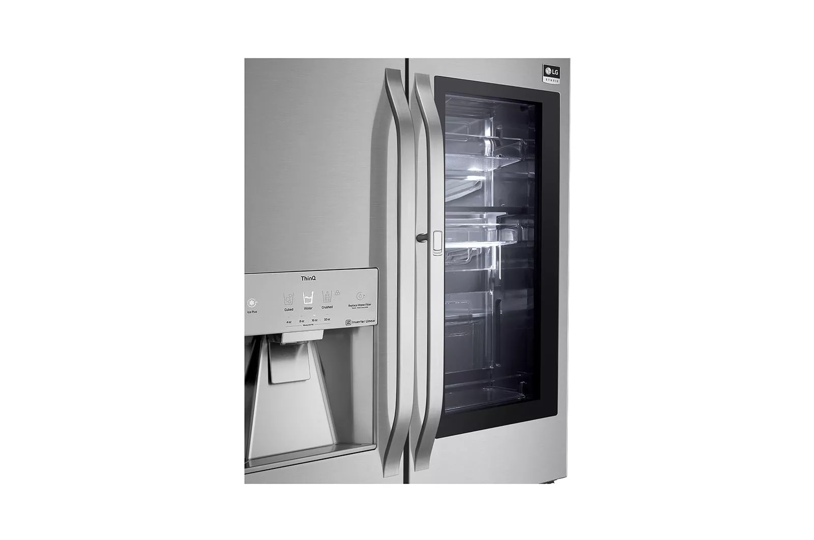 SRFVC2416S by LG - LG STUDIO 24 cu. ft. Smart InstaView® Door-in-Door®  Large Capacity Counter-Depth Refrigerator with Craft Ice™ Maker