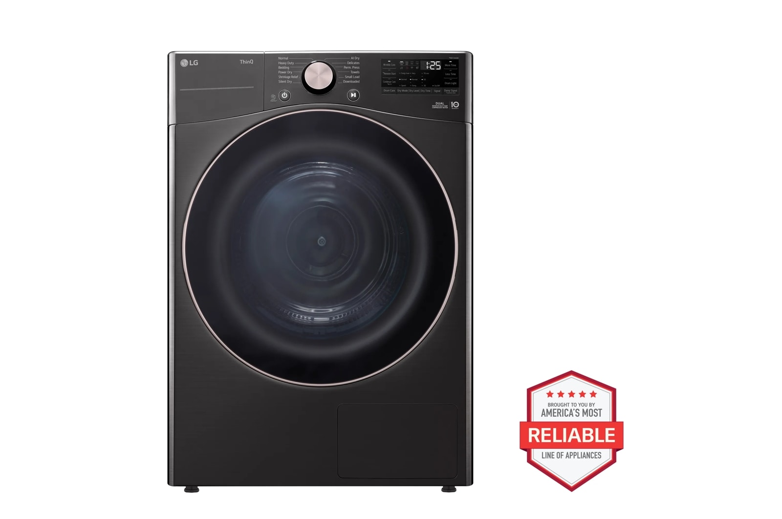 7.8 cu. ft. Ultra Large Capacity  Heat Pump Ventless Dryer, Wi-Fi Connectivity Black Steel