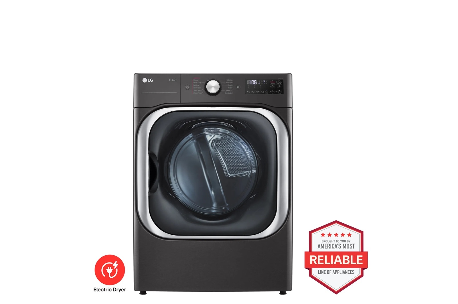 9.0 cu. ft. Mega Capacity Smart Wi-Fi Enabled Front Load Electric Dryer with TurboSteam™ and Built-In Intelligence
