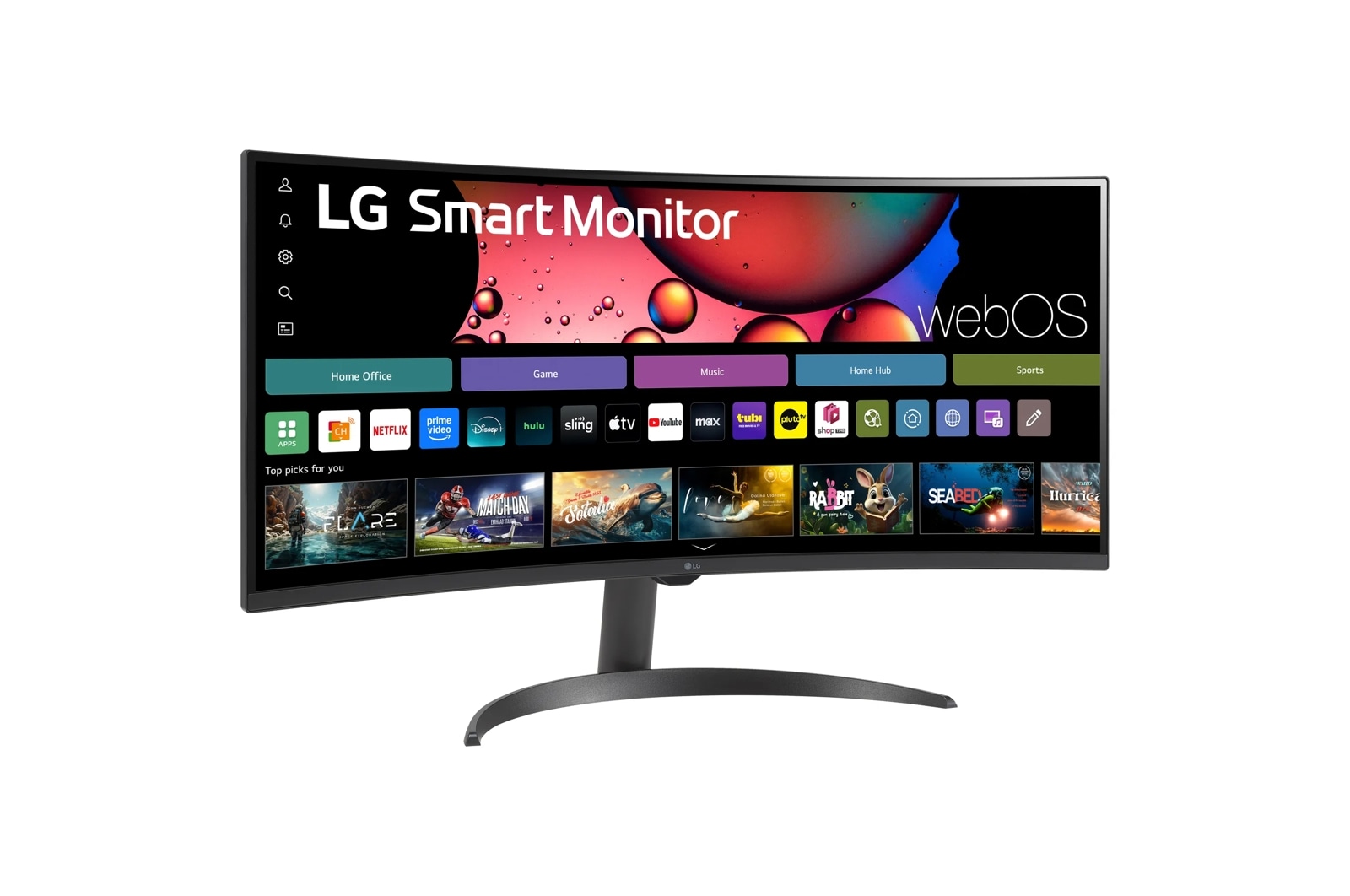 LG 34 Inch Smart Monitor Wqhd 1440P Curved Screen 100Hz with webOS (34SR60QC-B), цвет: Wqhd (3440 X 1440) — фото 2