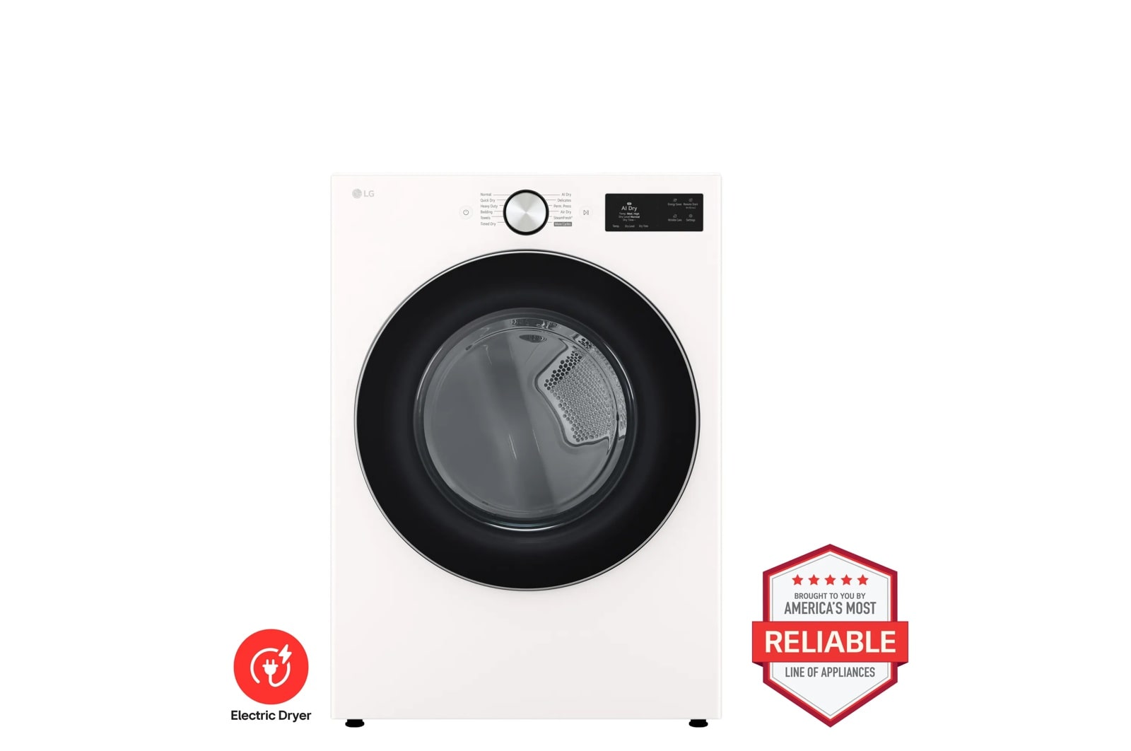 7.4 cu. ft. Ultra Large Capacity Smart Front Load Electric Dryer with TurboSteam®, AI Sensing and Hybrid Electronic Controls with LCD Display