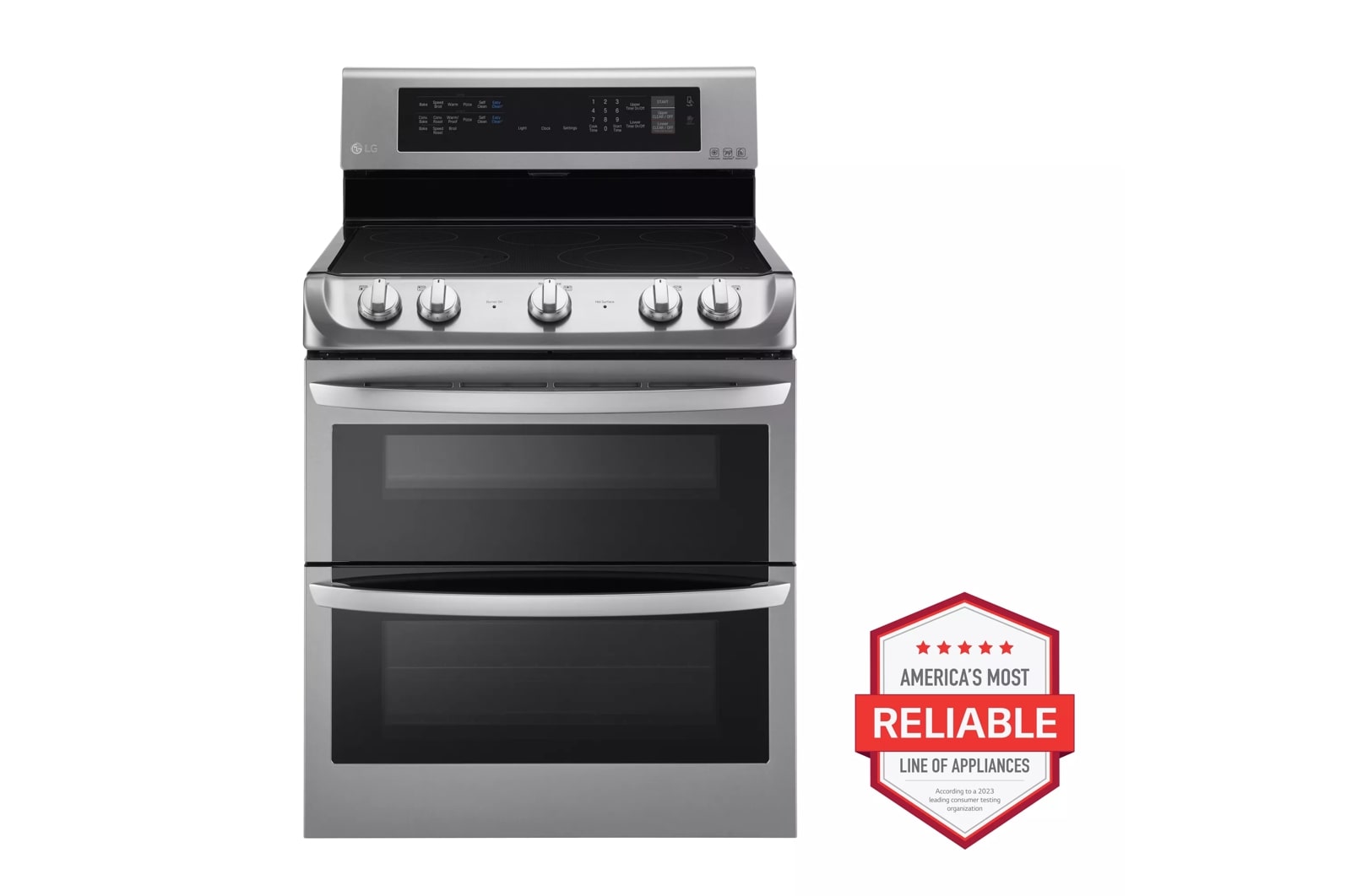 Shop LG French Door & Convection Double Oven Electric Range Stainless Steel  at