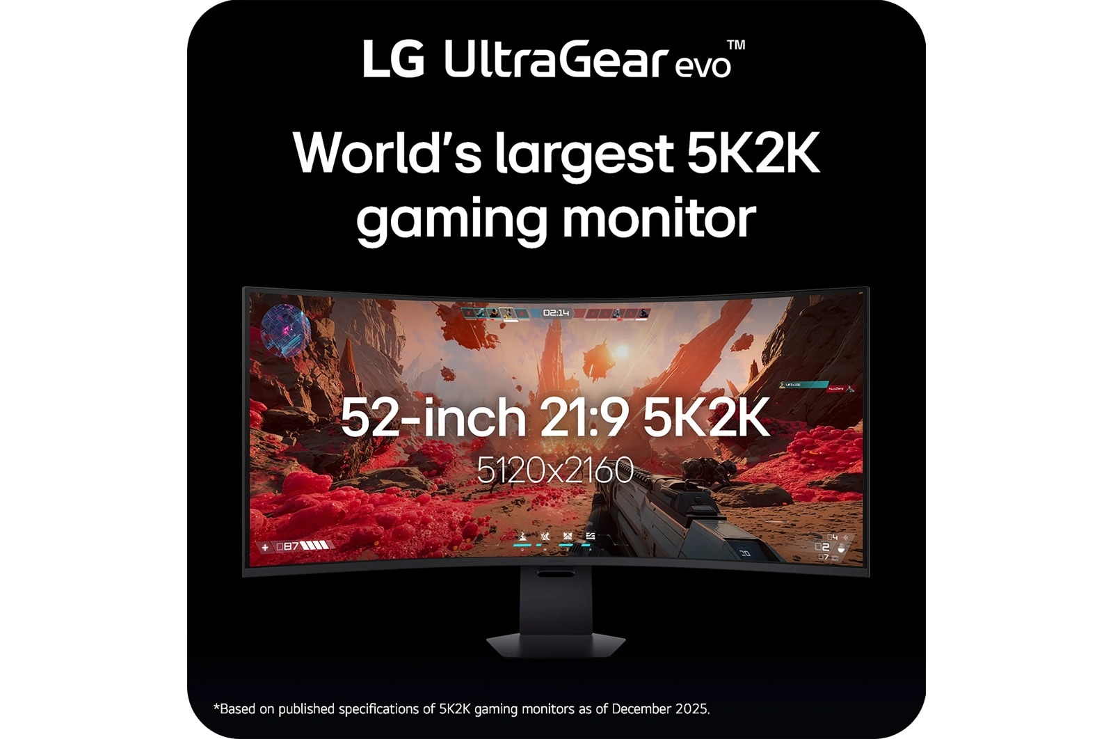 LG 52 Inch UltraGear evo, The World’s Largest 5K2K 240Hz 1000R Curved Gaming Monitor (52G930B-B), цвет: 5120 X 2160 — фото 2