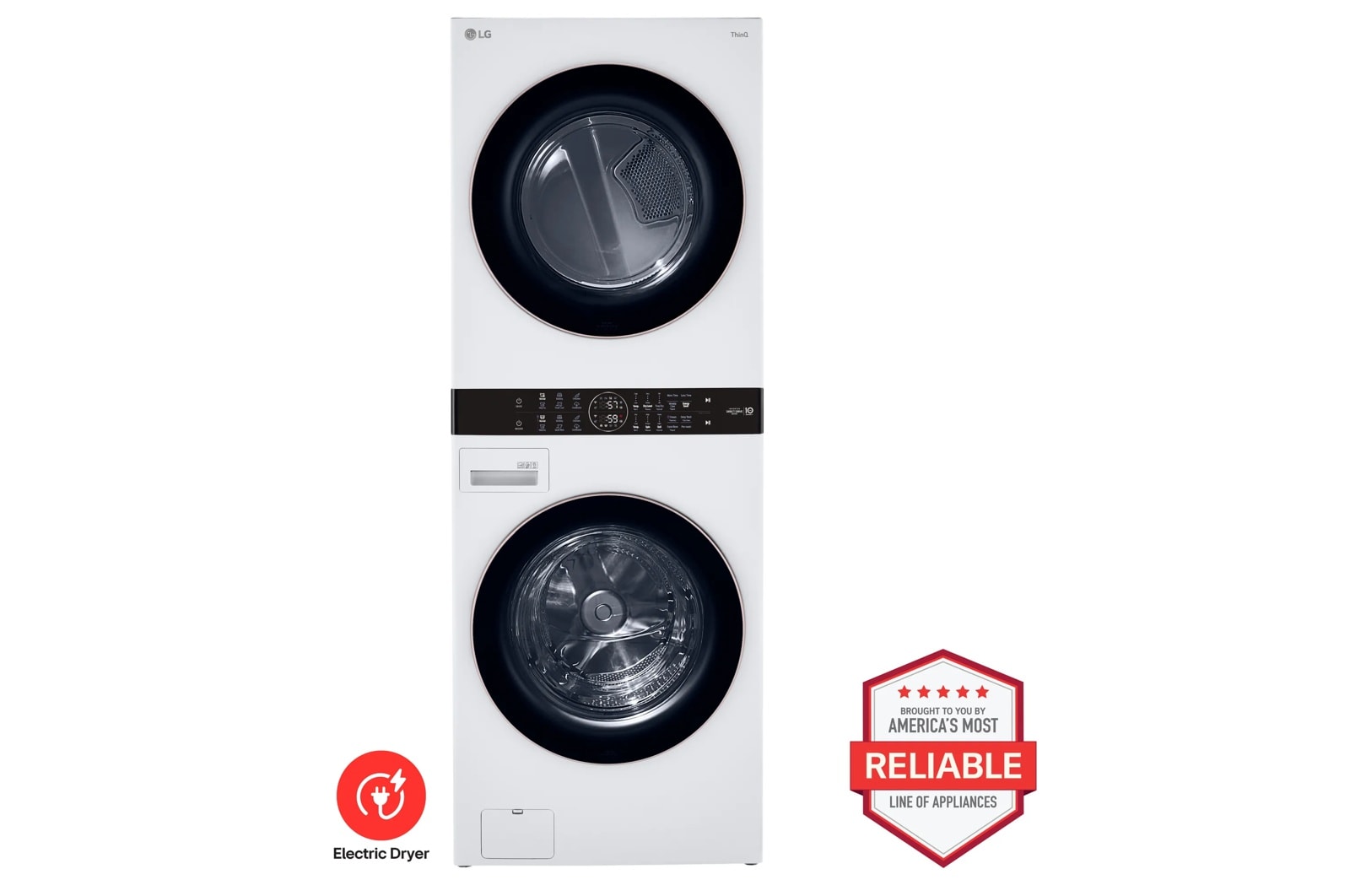 Single Unit Front Load LG WashTower™ with Center Control™ 4.5 cu. ft. Washer and 7.4 cu. ft. Electric Dryer