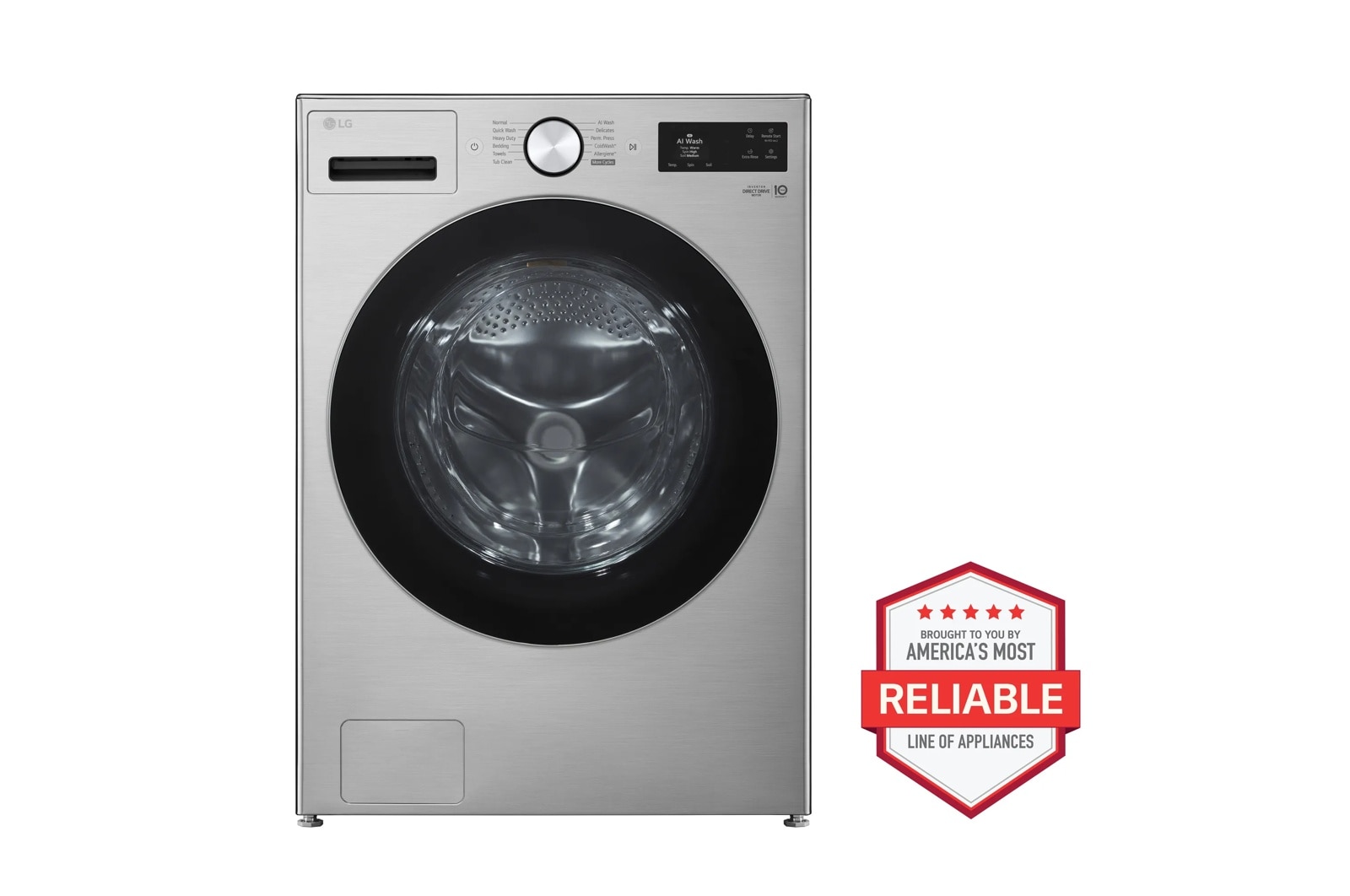 5.0 cu. ft. Mega Capacity Smart Front Load Washer with TurboWash® 360°, AI Sensing and Hybrid Electronic Controls with LCD Display