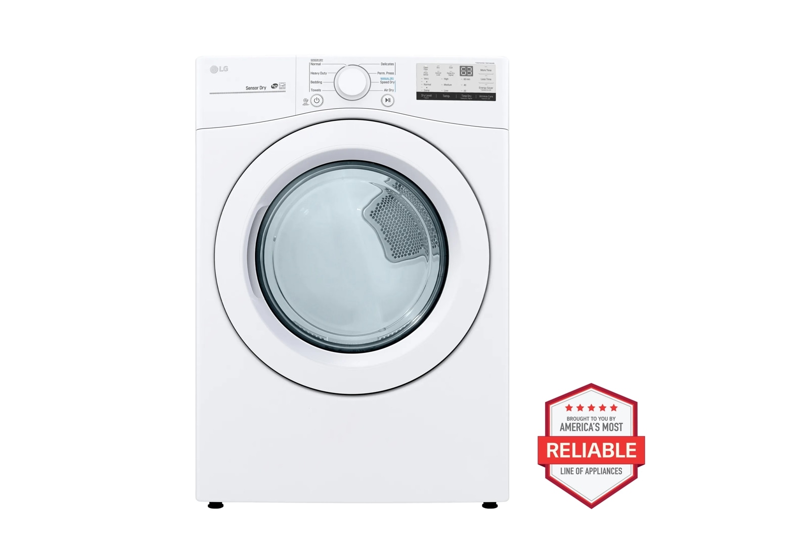 7.4 cu. ft. Large Capacity Electric Dryer - White