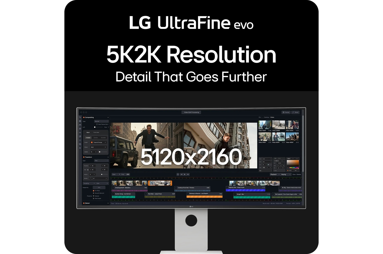 LG 40 Inch UltraFine evo 5K2K Wuhd Nano IPS Black Monitor with Thunderbolt 5 PD 96W (40U990A-W), цвет: 5120 X 2160 — фото 3