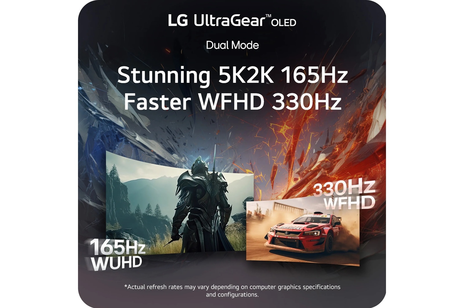 LG 45 Inch UltraGear evo Oled 5K2K Wuhd 165Hz or Wfhd Dual Mode 330Hz 0.03ms G-sync Compatible DisplayPort 2.1 Gaming Monitor (45GX950A-B), цвет: 5k2k (5120 X 2160) — фото 6