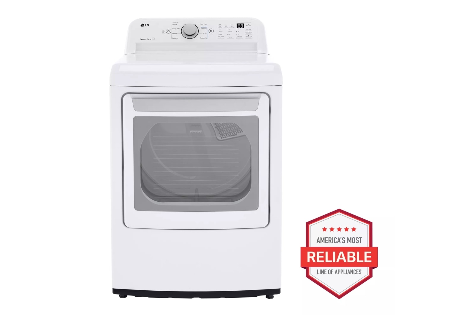 LG LG 7.3 Cu. ft. Ultra Large Capacity Smart Wi-Fi Enabled Rear Control Electric Dryer with EasyLoad Door - 7'10 x 10'10 - White