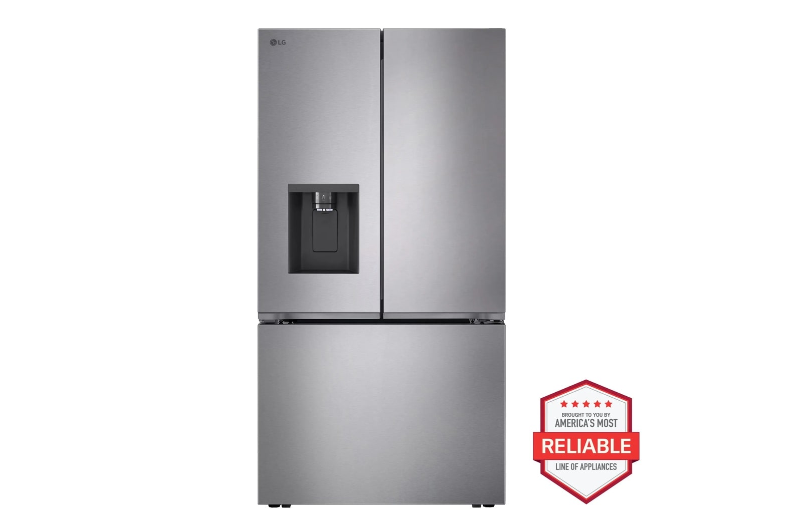 26 cu. ft. Counter Depth MAX 3-Door French Door Refrigerator with Ice and Water Dispenser