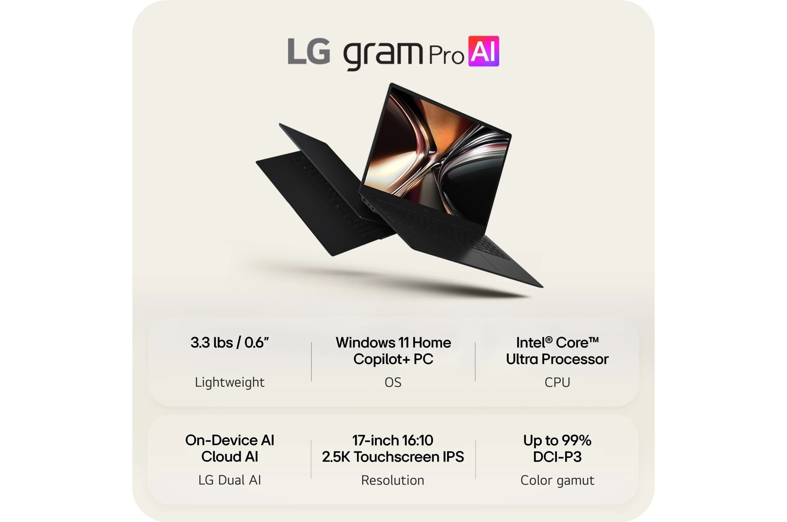 LG Gram Pro 17 (17Z90U), цвет: Чёрный, вариант 1 — фото 2