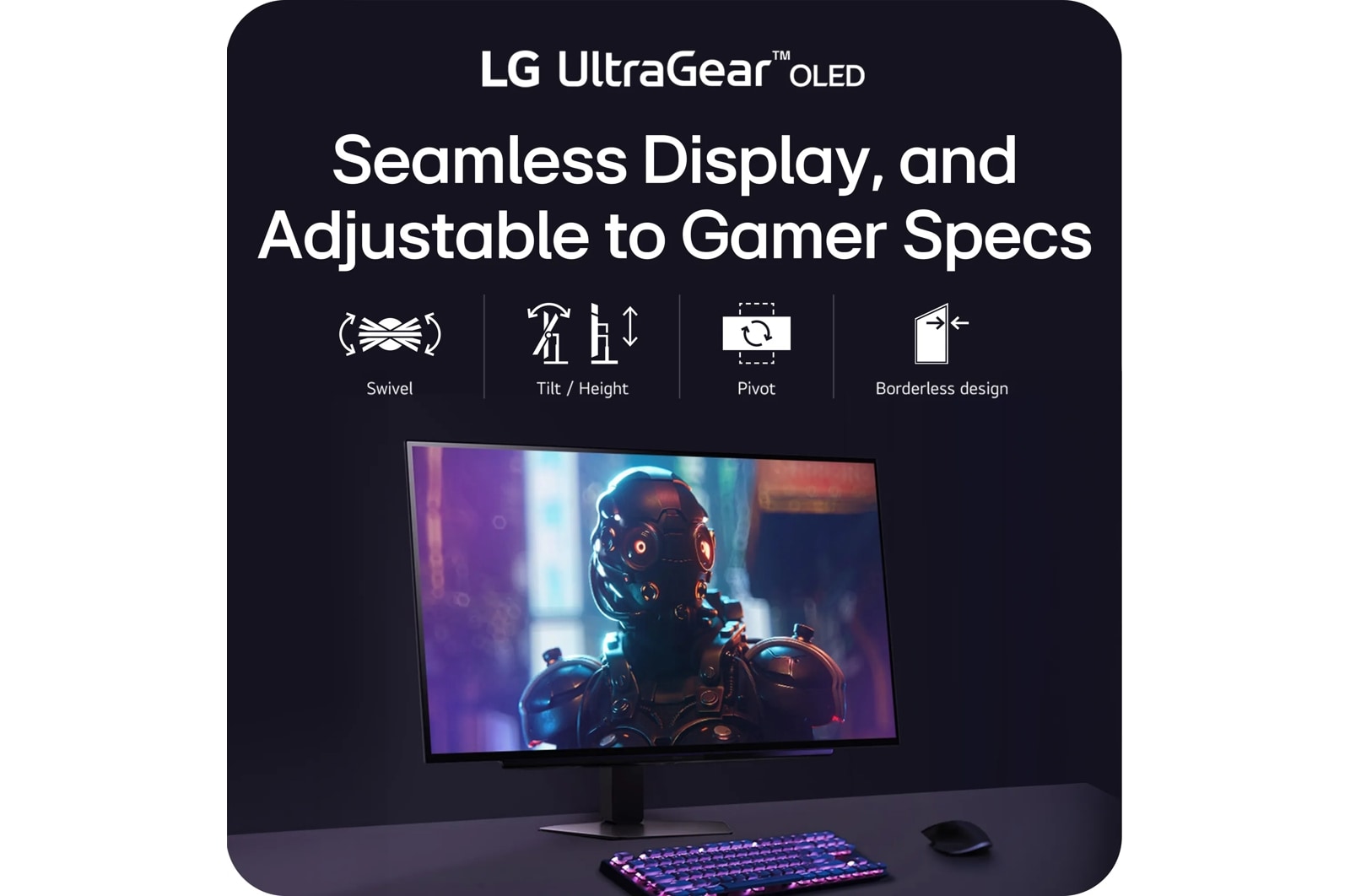 LG 27 Inch UltraGear Glossy Oled Qhd 1440p 240Hz 0.03ms G-Sync Compatible Gaming Monitor with Hdmi (27GX704A-B), цвет: 2560 X 1440 — фото 6