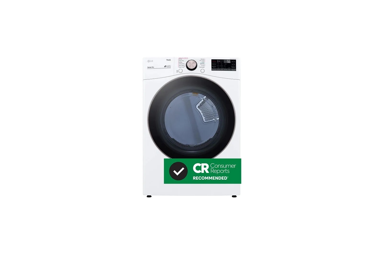 7.4 cu. ft. Large Capacity Front Load Electric Dryer - White