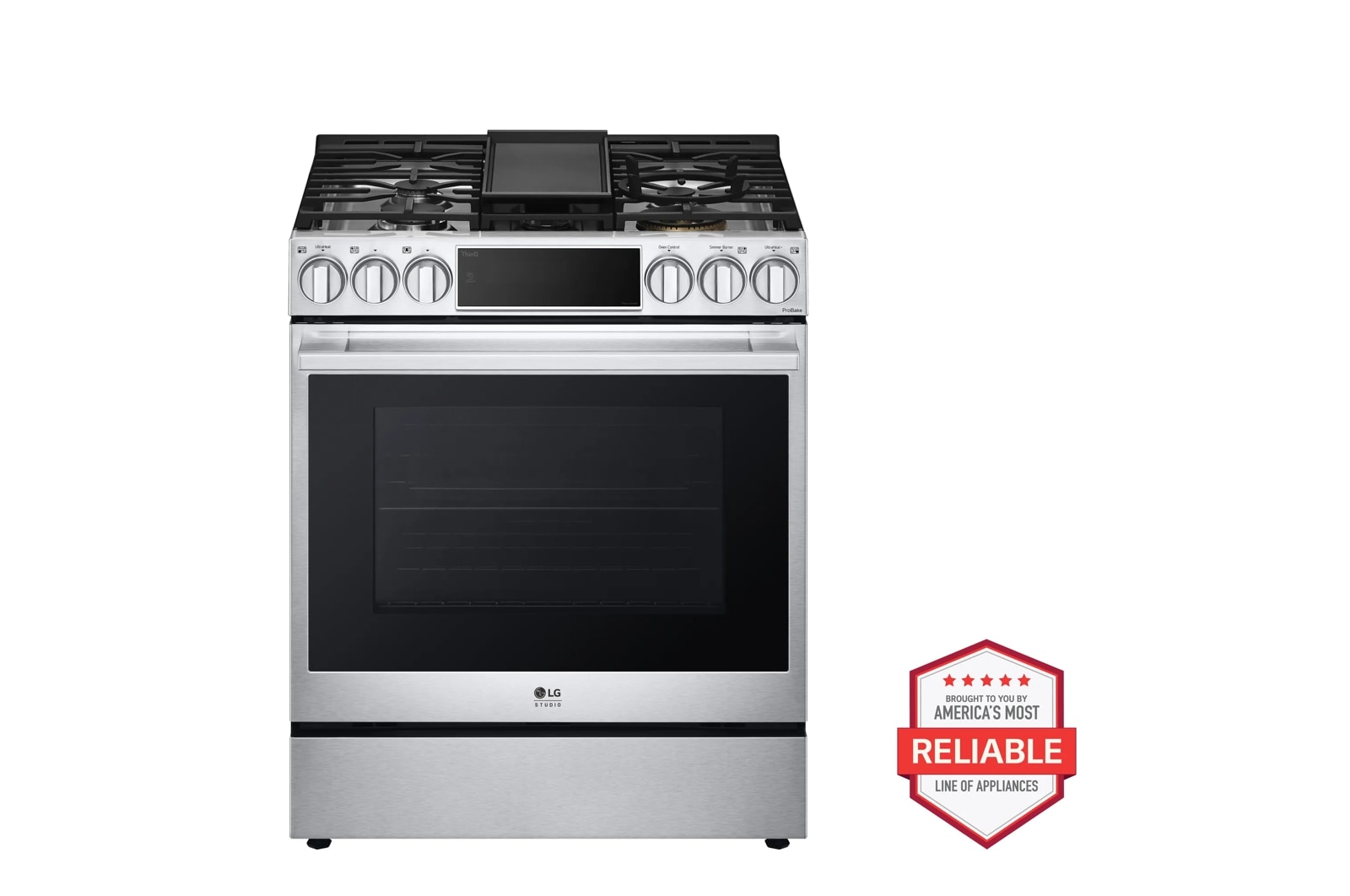 LG STUDIO 6.3 cu. ft. Smart Wi-Fi Dual Fuel Slide-in Range with ProBake Convection® and EasyClean®