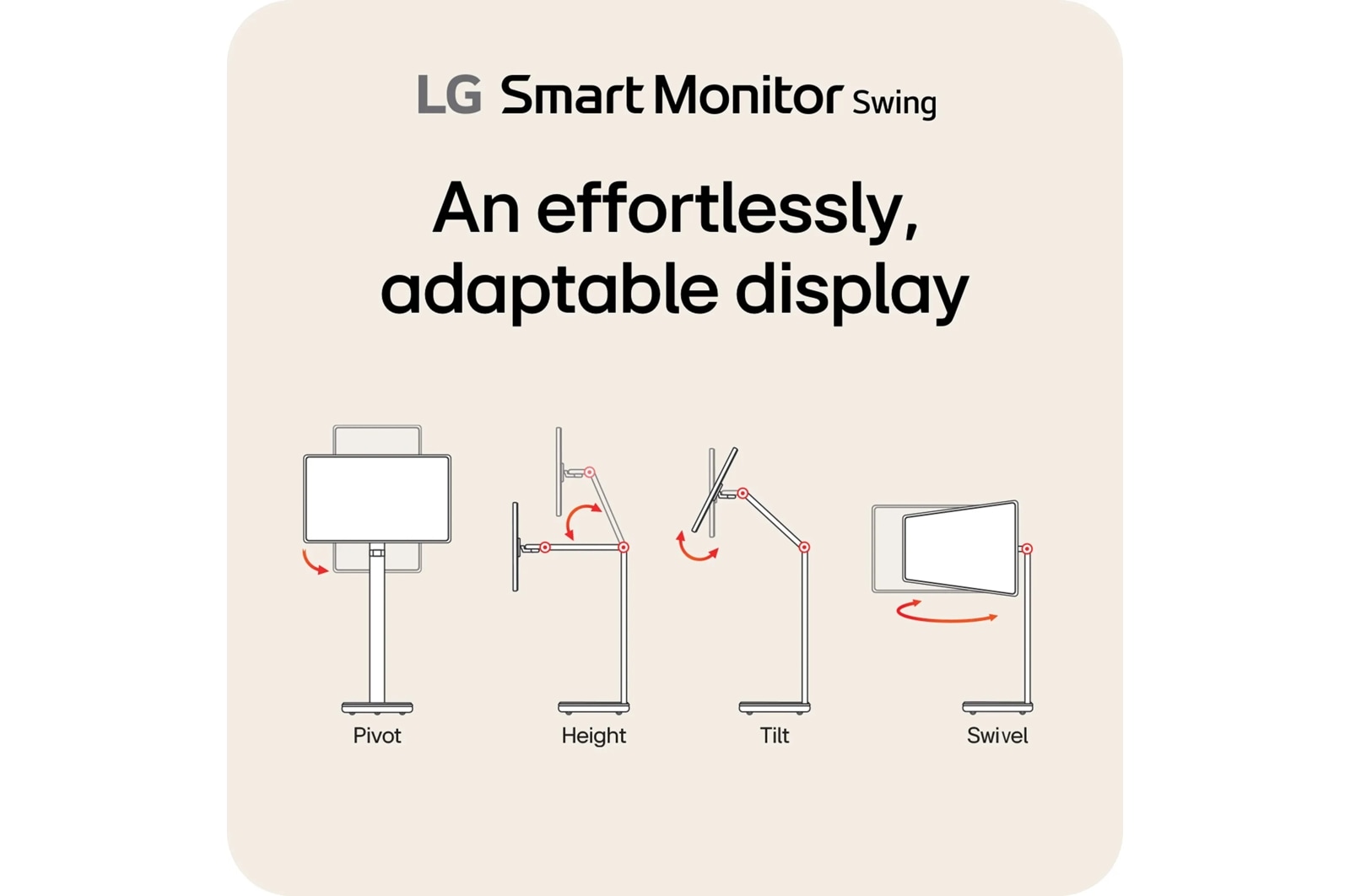 LG 32 Inch 4K Uhd Ips Touchscreen Smart Monitor Swing with Rolling Stand (32U889SA-W), цвет: 4k Uhd (3840 X 2160) — фото 5