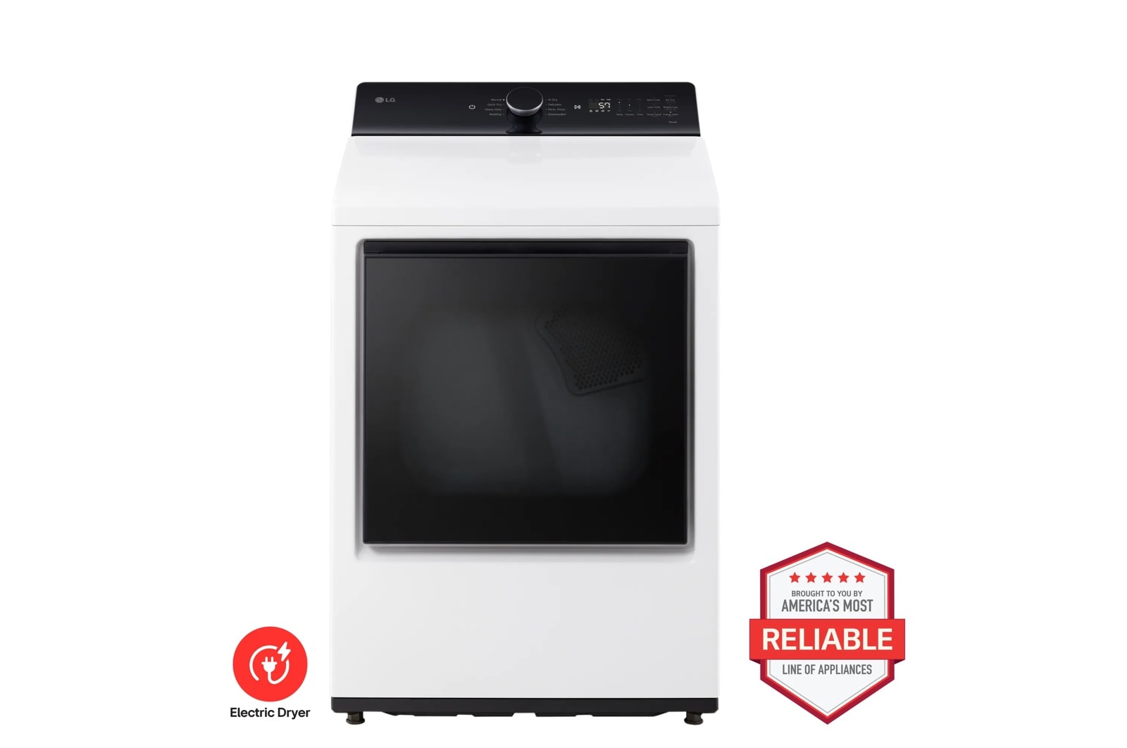 7.3 cu. ft. Ultra Large Capacity Rear Control Electric Dryer with LG EasyLoad™ Door and AI Sensing