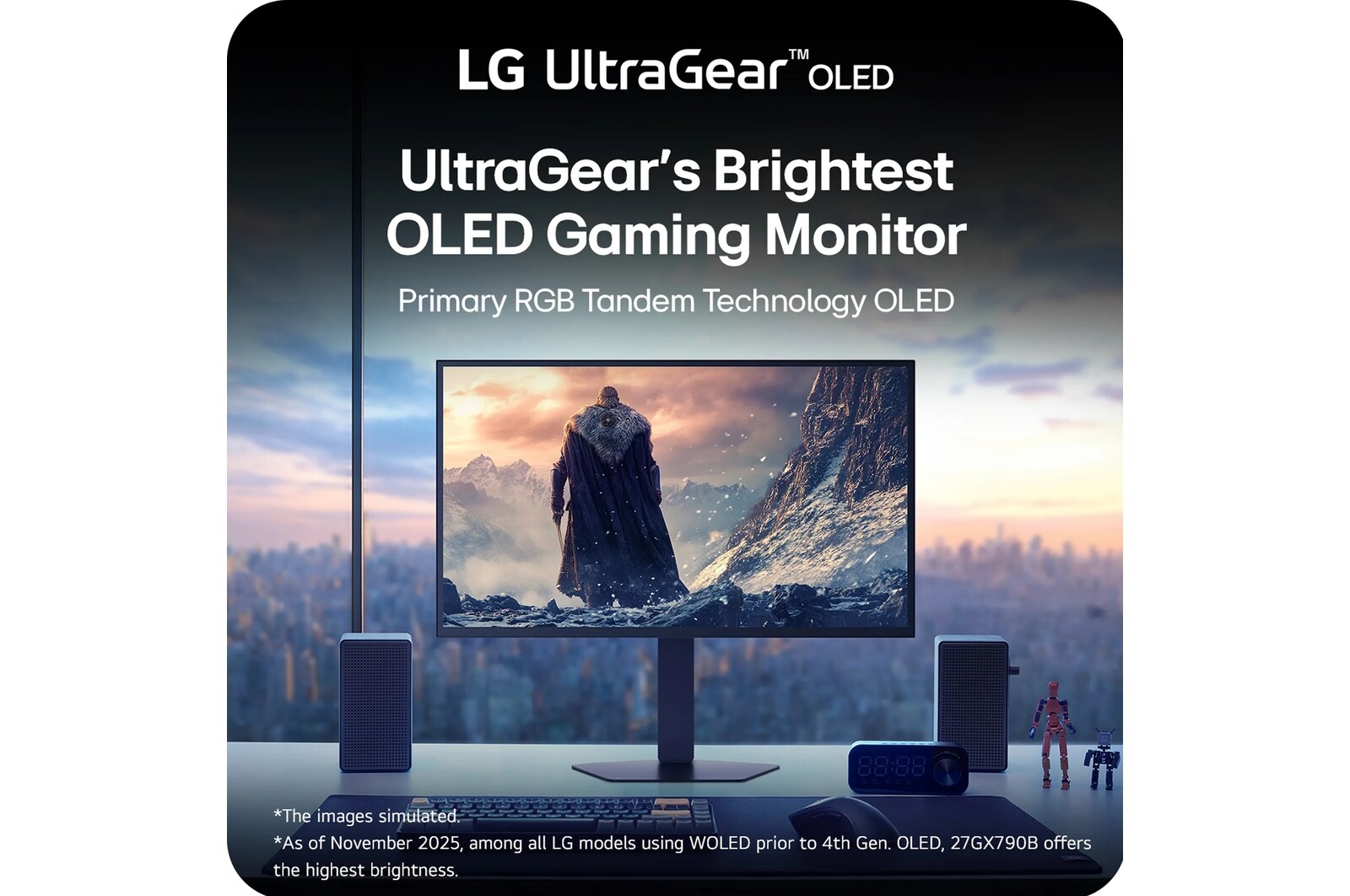 LG 27 Inch UltraGear Oled Dual Mode QHD 540Hz or HD 720Hz 0.02ms G-Sync Compatible DisplayPort 2.1 Gaming Monitor (27GX790B-B), цвет: 2560 X 1440 — фото 3