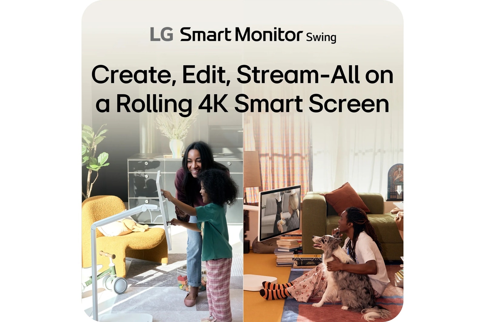 LG 32 Inch 4K Uhd Ips Touchscreen Smart Monitor Swing with Rolling Stand (32U889SA-W), цвет: 4k Uhd (3840 X 2160) — фото 3