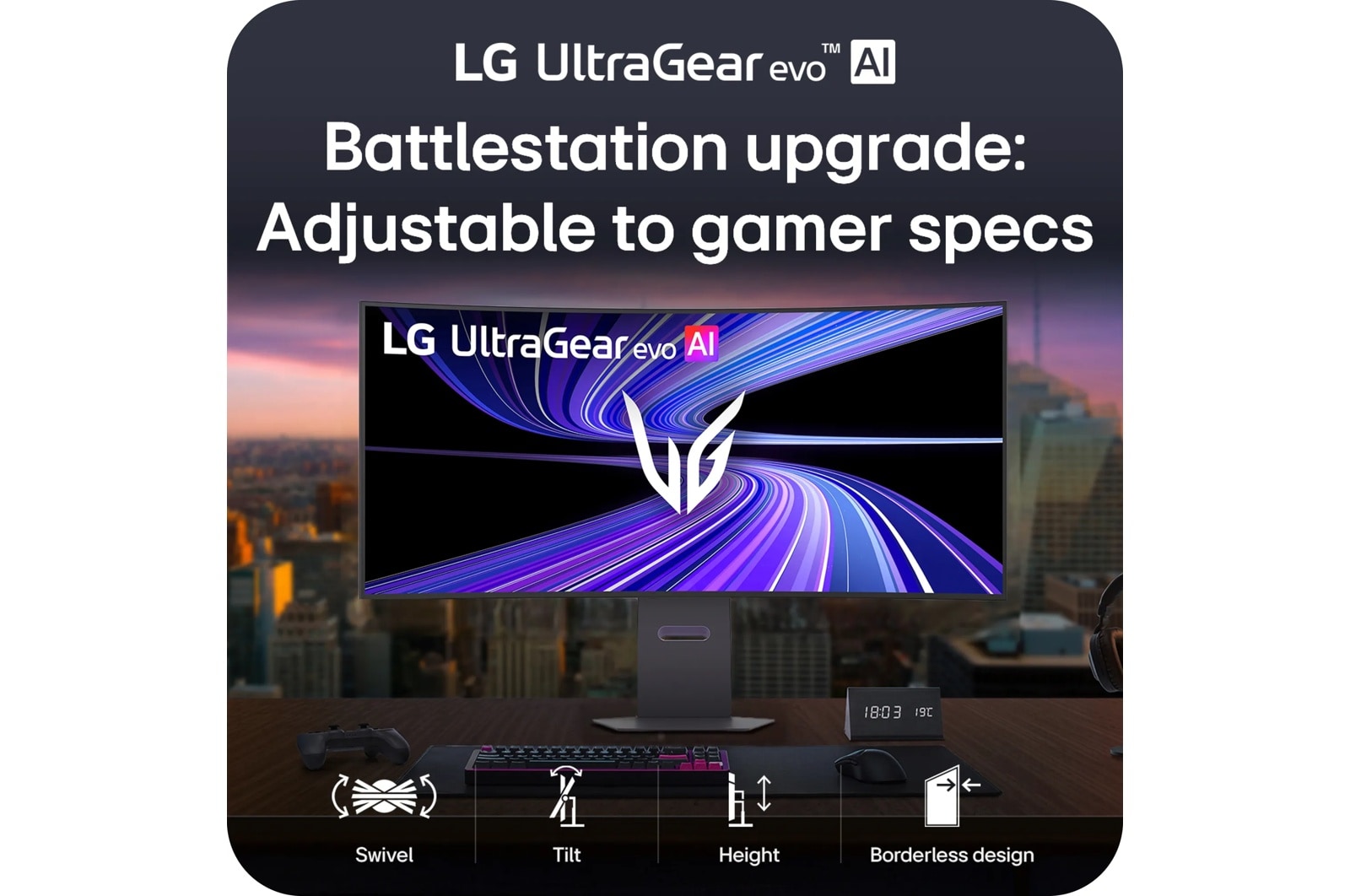 LG 45 Inch UltraGear evo GX9, 5K2K Oled Gaming Monitor with AI Upscaling (45GX950B-B), цвет: 5120 X 2160 — фото 7