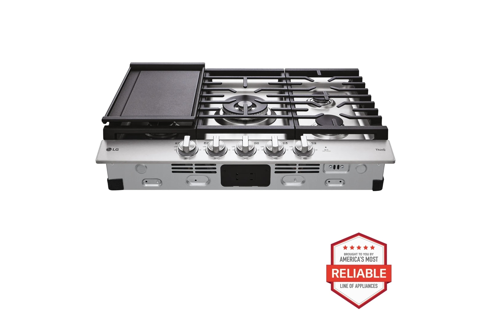 30 Inch Smart Gas Cooktop with UltraHeat™ 22K BTU Dual Burner and LED Knobs