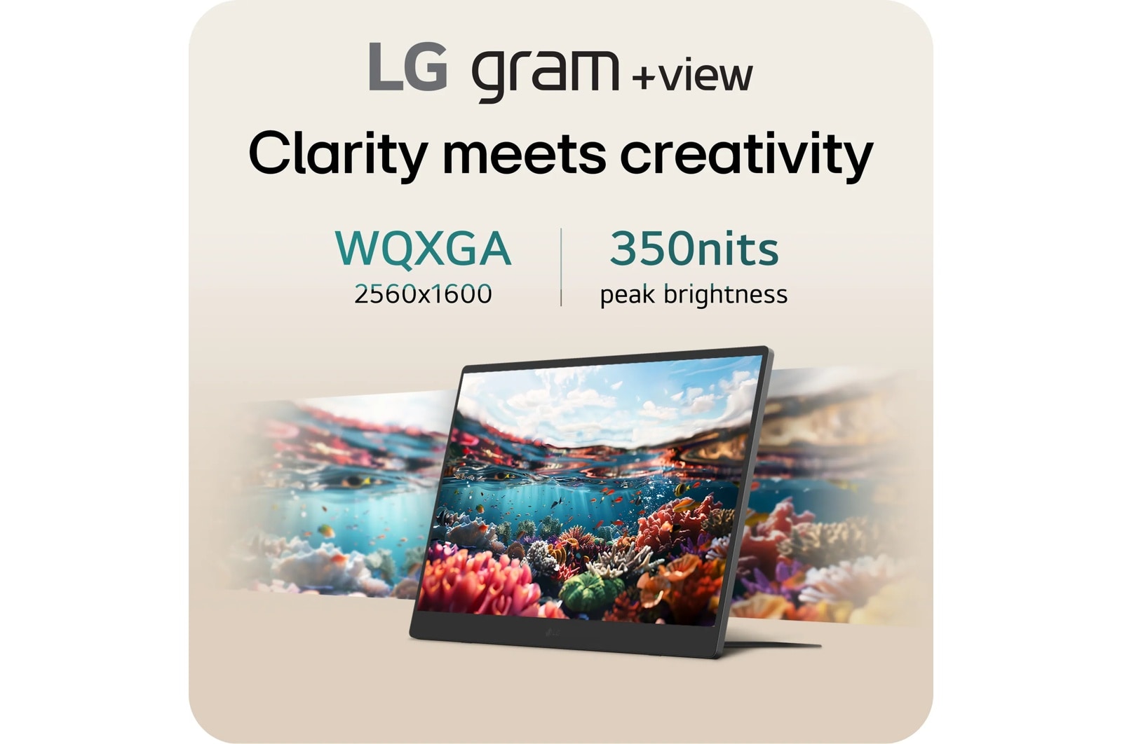 LG 17 Inch gram +view IPS Portable Monitor, Silver (17MT70.ASDU1), цвет: Wqxga (2560x1600) — фото 2