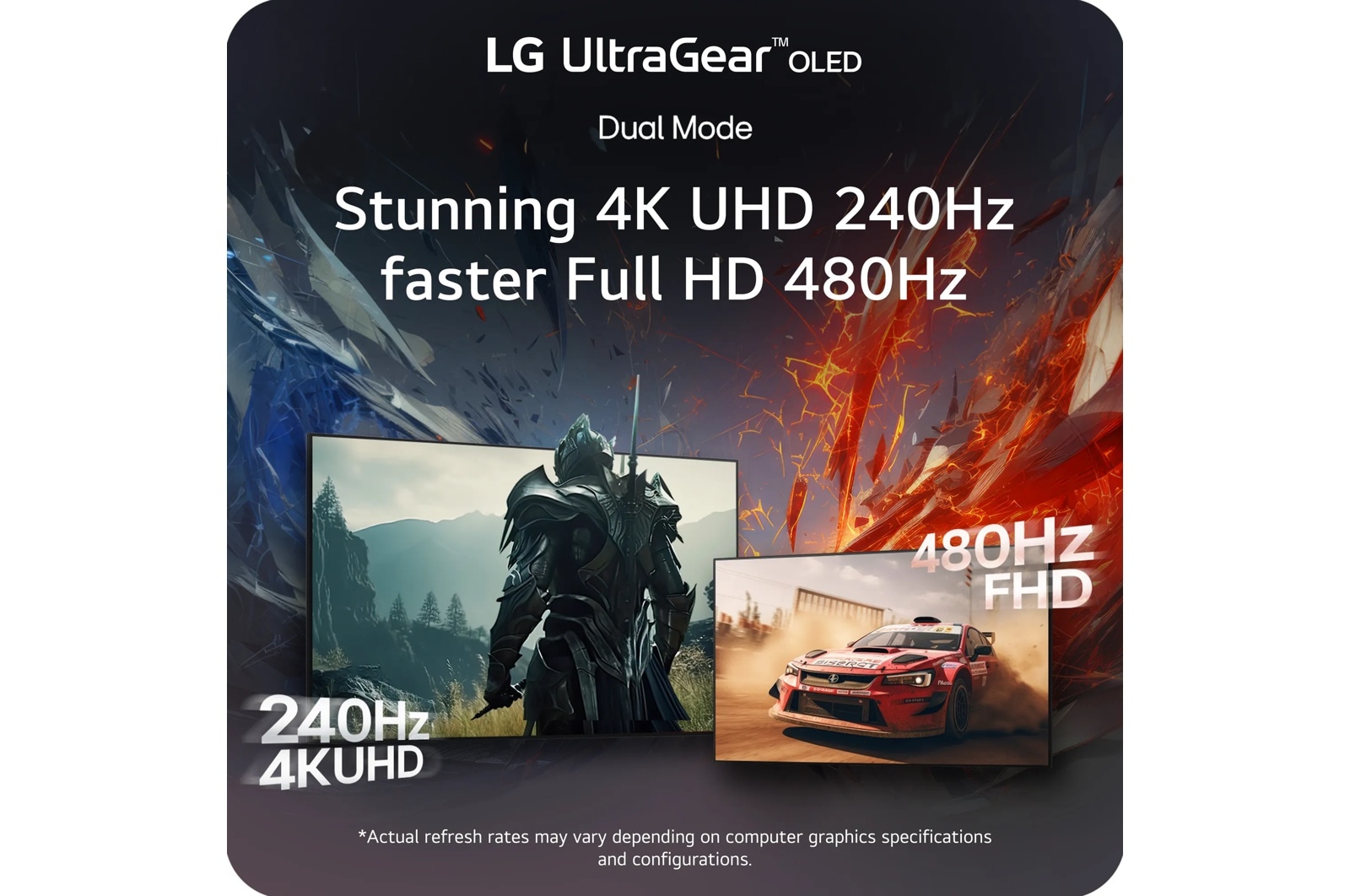 LG 32 Inch UltraGear Oled Dual Mode 4K UHD 240Hz or FHD 480Hz 0.03ms G-Sync Compatible Gaming Monitor with USB Type-C (32GX870A-B), цвет: 4k Uhd (3840 X 2160) — фото 3