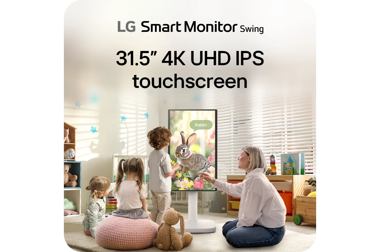 LG 32 Inch 4K Uhd Ips Touchscreen Smart Monitor Swing with Rolling Stand (32U889SA-W), цвет: 4k Uhd (3840 X 2160) — фото 4
