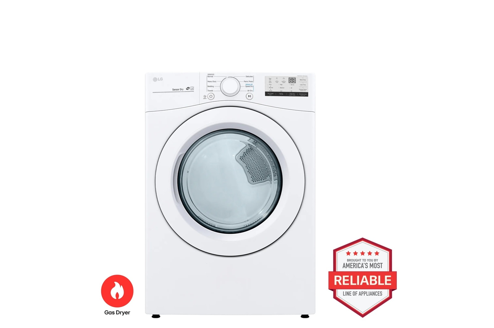 7.4 cu. ft. Ultra Large Capacity Front Load Gas Dryer - White