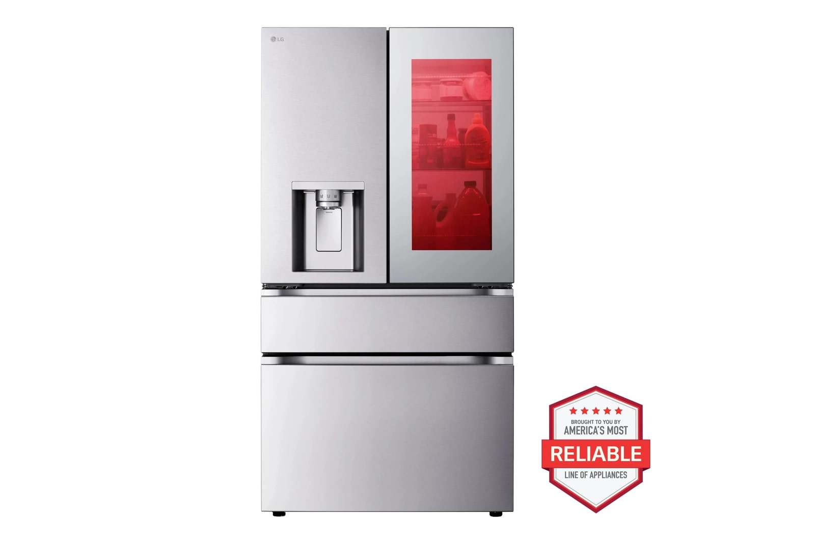 29 cu. ft. Standard-Depth MAX™ 4-Door French Door Refrigerator with Mirror InstaView® MyColor™ and Mini Craft Ice™