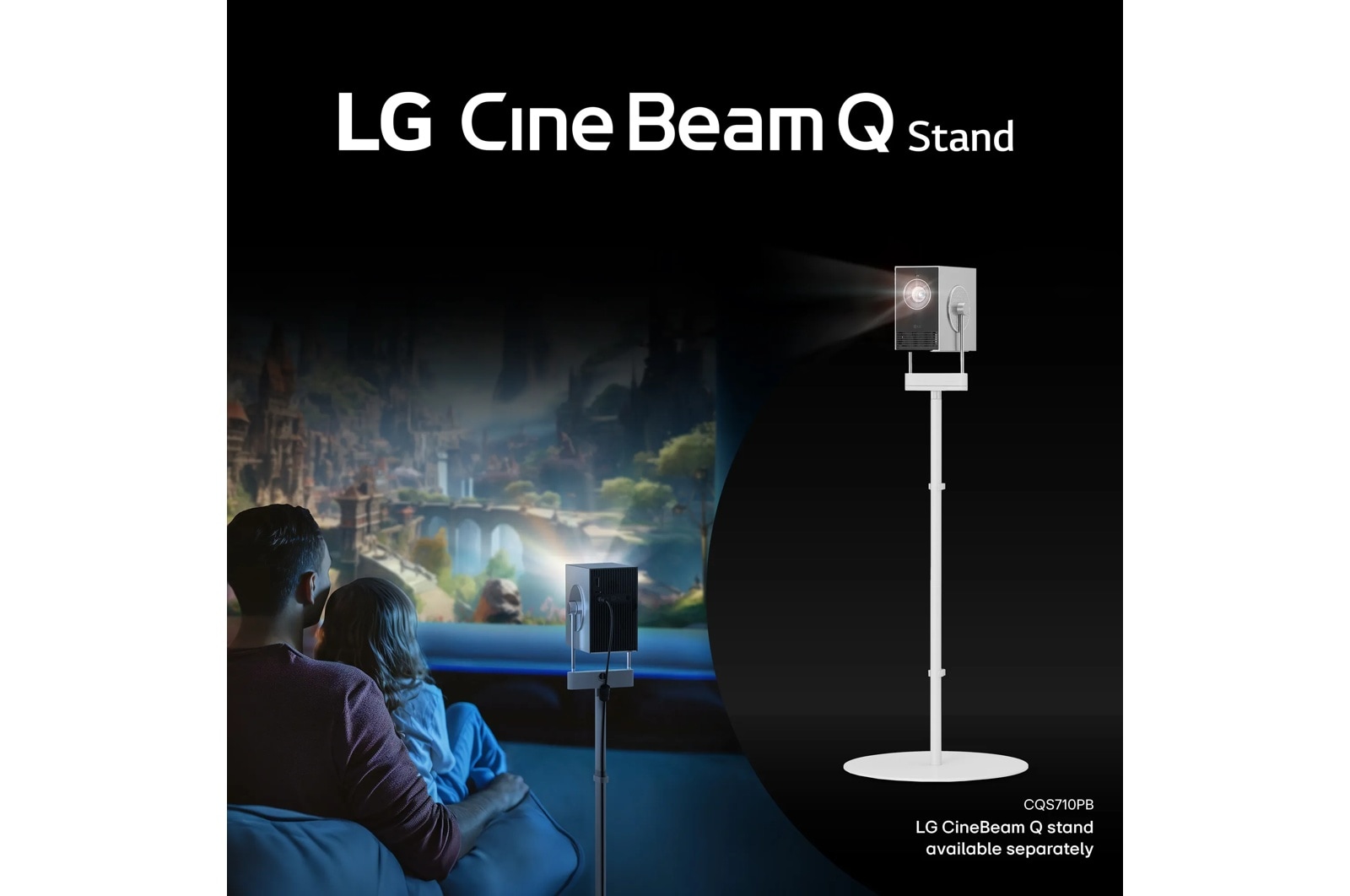 LG CineBeam Q 4K Smart Portable Projector - HU710PB